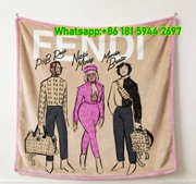 Fendi FF Monogram Print Flannel Throw Blanket IMG_9642